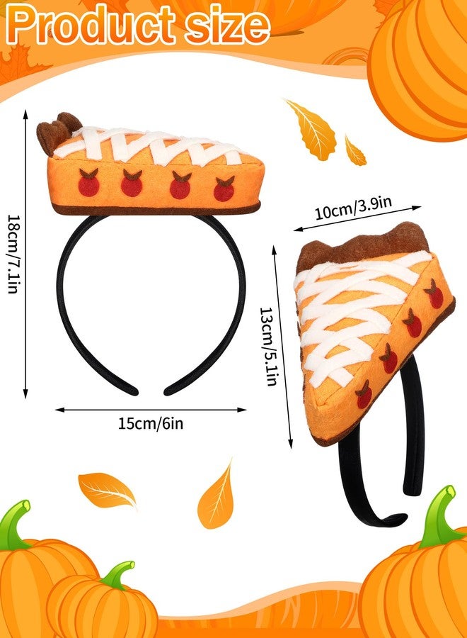 Hoteam 2 Pcs Pumpkin Pie Headband for Women Thanksgiving Funny Hairband Pie Party Favor Supplies Halloween Thanksgiving Accessories Fall Whimsical Costume Dress up Headband - Image 2