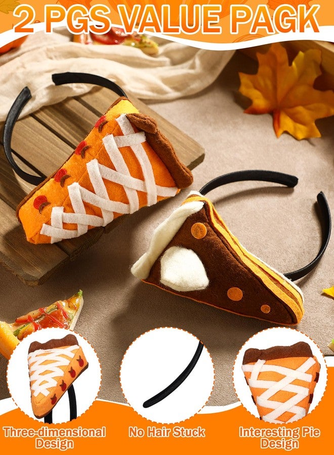 Hoteam 2 Pcs Pumpkin Pie Headband for Women Thanksgiving Funny Hairband Pie Party Favor Supplies Halloween Thanksgiving Accessories Fall Whimsical Costume Dress up Headband - Image 4