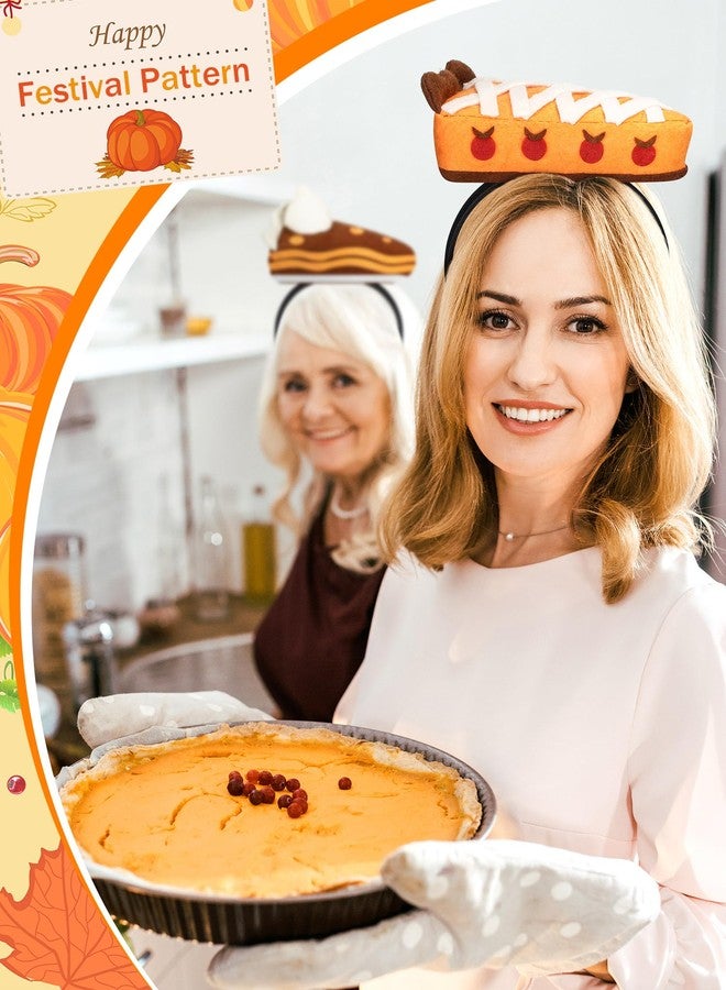 Hoteam 2 Pcs Pumpkin Pie Headband for Women Thanksgiving Funny Hairband Pie Party Favor Supplies Halloween Thanksgiving Accessories Fall Whimsical Costume Dress up Headband - Image 5
