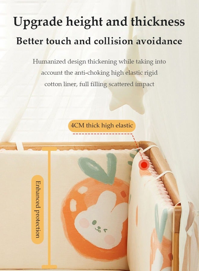 DUNISO وسادة حماية سرير الأطفال القابلة للتنفس، وسادة واقية ضد التصادم، وسادة سرير مستطيلة، يمكن تجميعها وثنيها، مناسبة لجميع الفصول، مناسبة للأولاد والبنات، 180 * 30 سم - Image 2
