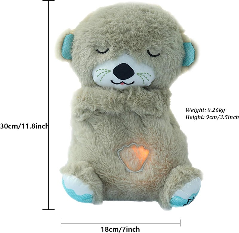 Musical Otter Plush Toy: Beige, Rhythmic Breathing Movement, Volume Control, Soft Lights - Calming Sensory Sound Machine for Newborns & Babies From Birth - Image 5