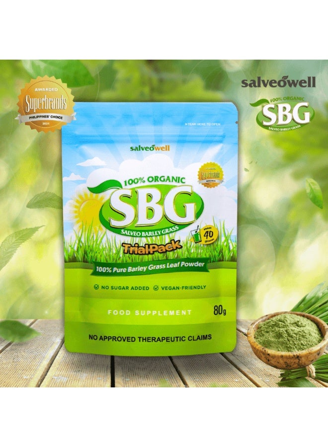 Salveo 2-PACKS BARLEY GRASS SBG 100% Pure Barley Grass Leaf Powder,Rich In Nutrients, Vitamins And Antioxidants 80g*2  - Image 2