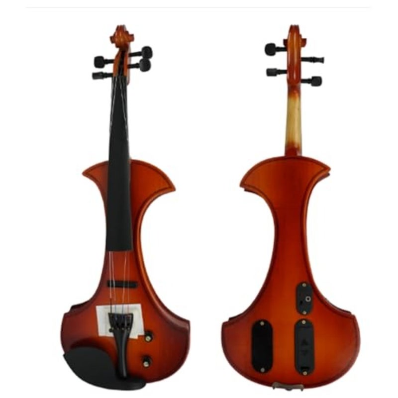 Electric Violin Student Starter Kit Red Brown Handmade Finish With Brazilian Wood Bow - Image 1