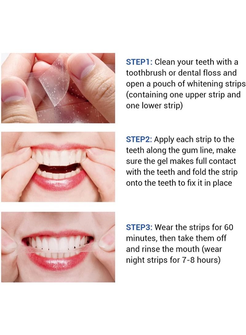 Professional Teeth Whitening Strips, Reduce Teeth Sensitivity Whitening Strips, Dentist Prepared Whitening Strips (14 Trial Packs)