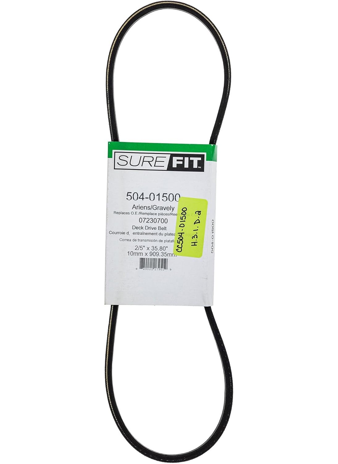 Surefit SureFit Transaxle Drive Belt Replaces Ariens 07230700 EZR 1440 1540 1640 1648 915001 915002 915003 915004 915301 915302  - Image 1