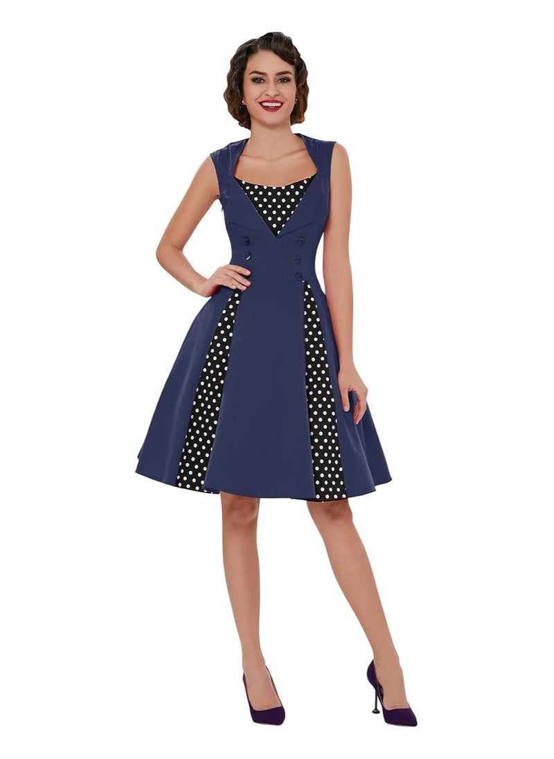 Women's Polka Dot Retro Vintage Style Cocktail Party Swing Dress - pzsku/Z79F7D9F065E067EA36FEZ/45/_/1735537643/e3be7e05-d395-4037-95fb-e93d5a5cb83f