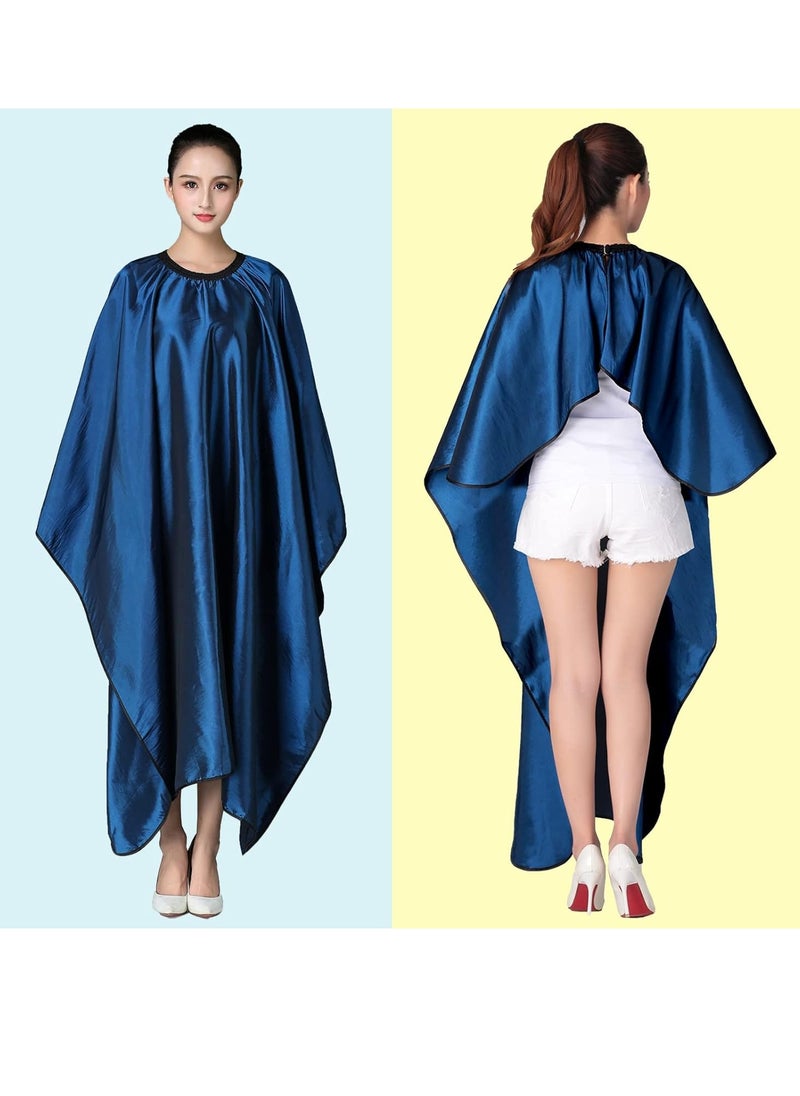 Iusmnur - Barber Cape, Professional Hair Salon Cape with Adjustable Metal Clip, Shampoo Hair Cutting Cape for Barbers and Stylists - 55 x 63 inches (Blue) - Image 1