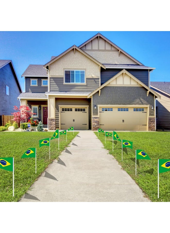 10 Pcs Brazil Hand Flags  14x21 cm Small Stick Flags for World Cup & Party Decor - Image 4