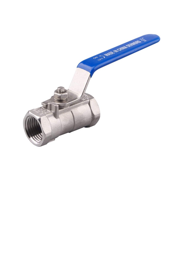 Stainless Steel Ball Valve, 0.5 Inch NPT Standard Port for Water, Oil, and Gas (1/2 Inch Ball Valve)  - Image 1