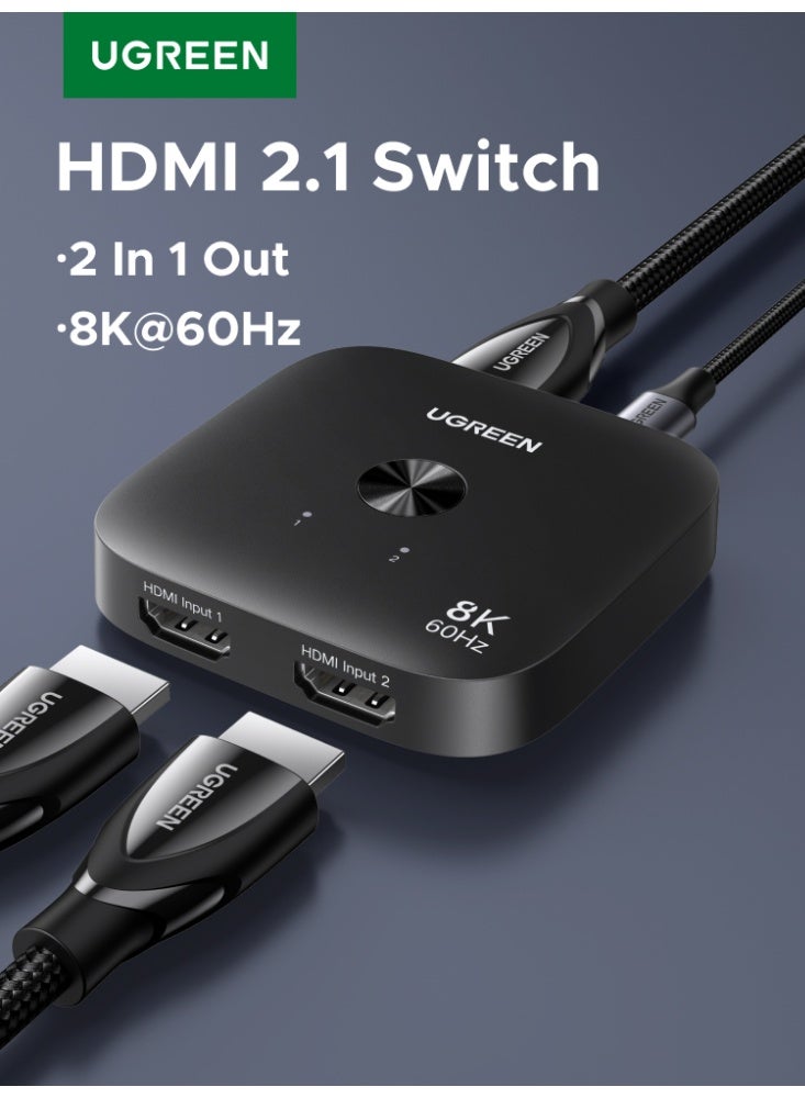 Ugreen HDMI Switch 8K@60Hz Uni-directional Selector, HDMI Splitter 2 in 1 Out, 4K@240Hz HDMI Switcher, Support 3D/CEC/HDR/Dolby/VRR/Free-Sync, Compatible with Switch/PS5/Xbox Apple TV Blu-Ray Player - Image 1