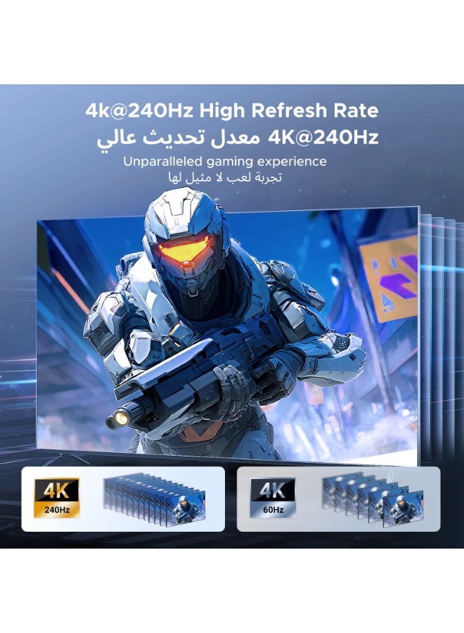 Ugreen HDMI Switch 8K@60Hz Uni-directional Selector, HDMI Splitter 2 in 1 Out, 4K@240Hz HDMI Switcher, Support 3D/CEC/HDR/Dolby/VRR/Free-Sync, Compatible with Switch/PS5/Xbox Apple TV Blu-Ray Player - Image 4