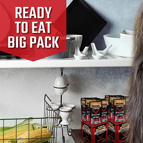Jack Link's Beef Steak, Original - Protein Snacks, Meat Snack with 12g of Protein, Made with 100% Beef, Individually Wrapped Bulk Snack Pack, Great Stocking Stuffers, Keto Friendly - 1 Oz. (12 Count) - Image 3