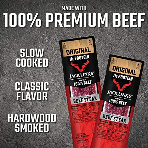 Jack Link's Beef Steak, Original - Protein Snacks, Meat Snack with 12g of Protein, Made with 100% Beef, Individually Wrapped Bulk Snack Pack, Great Stocking Stuffers, Keto Friendly - 1 Oz. (12 Count) - Image 4