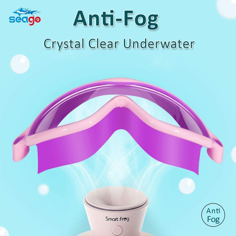 Seago Swim Goggles 2 Pack Anti-Fog Anti-UV Wide View Swimming Goggles for Kids 3-14 - Image 2