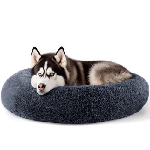 Hoewina Extra Large Dog Beds 36 Inch Human Dog Anxiety Relief Comfort Bed Indestructible Chew Proof Pet Beds Dark Grey - Image 1