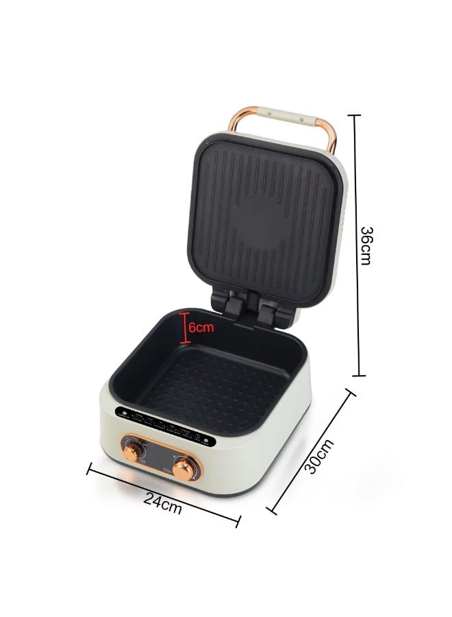 لاك وعاء كهربائي متعدد الوظائف LAC LAICHY L-7701 - جهاز طهي قوي 10 في 1 بقوة 1800 واط للسلق والقلي والطهي بالبخار والطهي في قدر ساخن والمزيد - Image 3