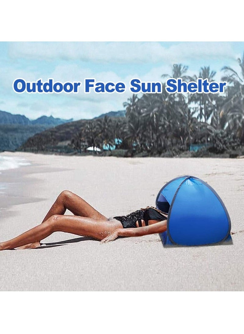 Generic - Beach Sun Shelters, Instant Sun Shade Canopy Head Pop Up Small Canopy Lazy Tent Portable Sun Shelter with Mobile Phone Stand Automatic Shade Tent for Beach Camping Fishing Hiking Picnic - Image 1