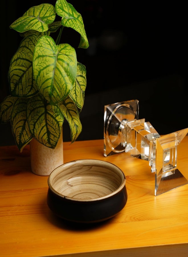 Caffeine Ceramic Handmade Black Studio Serving Bowl (Set of 3) - Image 2