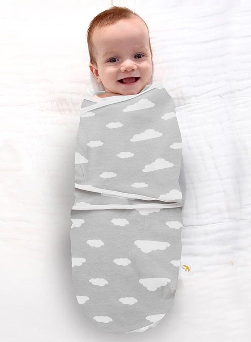 KASTWAVE 3 Pcs Newborn Swaddle Blanket Wrap 0-3 Months 100% Breathable Cotton Swaddlers Sleep Sack with Adjustable Wings for Baby Boys and Baby Girls - Image 5