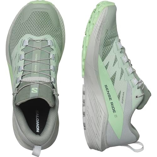 Salomon Women's SENSE RIDE 5 Trail Running Shoes for Women, Lily Pad / Metal / Green Ash, 6.5 - Image 5