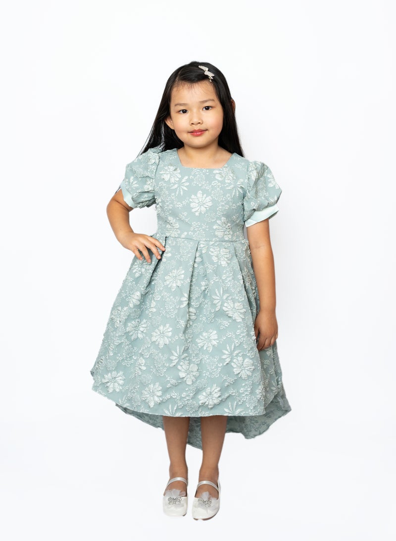 D'Daniela Floral Embossed Dress - Image 1