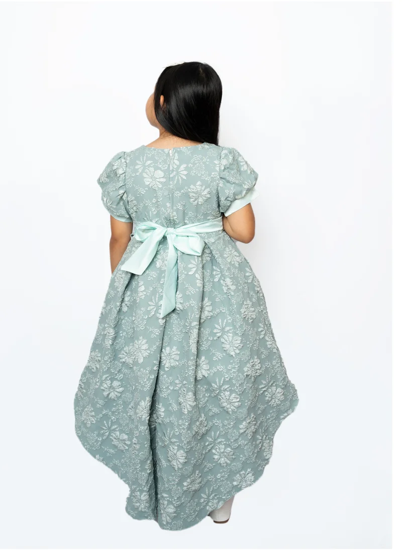 دىدانيالا Girls Green Tulle Floral Dress