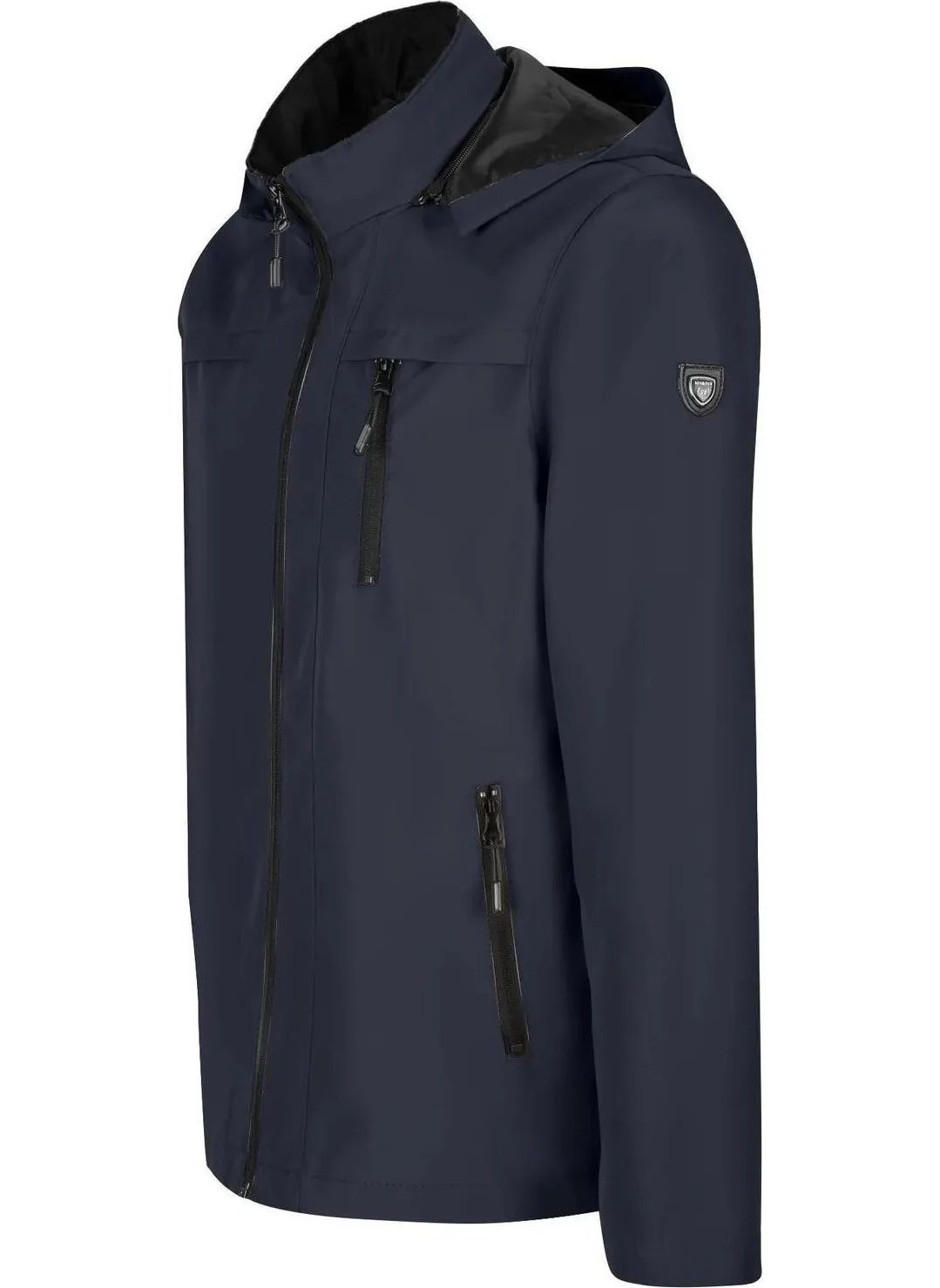 Sivaist Men's Navy Blue 100% Waterproof Summer Coat with Removable Hood and Inner Pocket