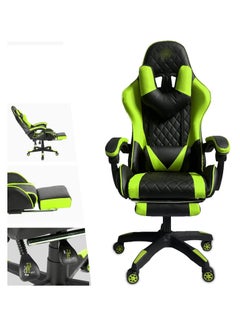 EMZJ LED Gaming Chair Ergonomic OfficeChair Racing Style High-Back Desktop PC Computer GamingChair Adjustable Height SwivelChair with Footrest, Headrest and Lumbar Support  - Image 1