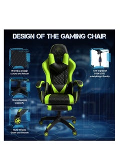 EMZJ LED Gaming Chair Ergonomic OfficeChair Racing Style High-Back Desktop PC Computer GamingChair Adjustable Height SwivelChair with Footrest, Headrest and Lumbar Support  - Image 5