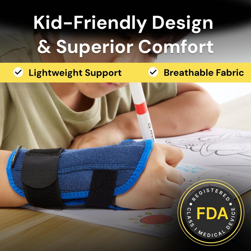 BraceUP Stabilized Kids Wrist Brace- Youth Wrist Support, Kids Wrist Splint, Child Wrist Brace for Daily Use, Boys and Girls height 3â€™3â€ to 4â€™11â€, size 3-12 (Left Hand) - Image 3