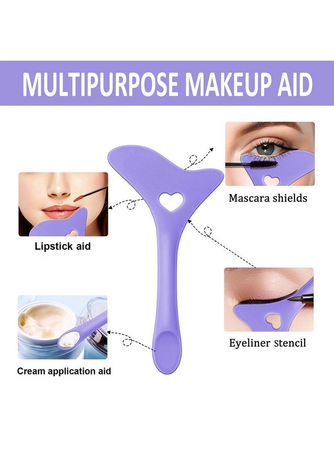 Sumeitang All In One Eye Makeup Stencils Aid Tool Set Reusable Mascara Shield Applicator Guard Pads + Eyeshadow And Eyeliner Stencils Pad Kit Eye Applicator Guide Tool For Makeup Easy To Use - Image 4