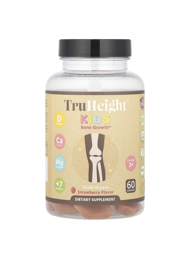 TruHeight  ترو هايت، للأطفال، حلوى نمو العظام، للأطفال 2+، فراولة، 60 حبة حلوى - Image 1