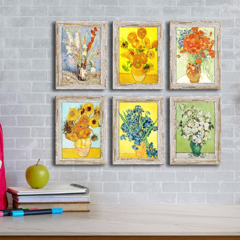 DEKWINN Rustic Distressed Retro Style White Photo Frame 5x7 Picture Frame Set of 6 with Real Glass for Pictures 4x6 with Mat or 5x7 Without Mat, Wall Gallery or Tabletop display - Image 5