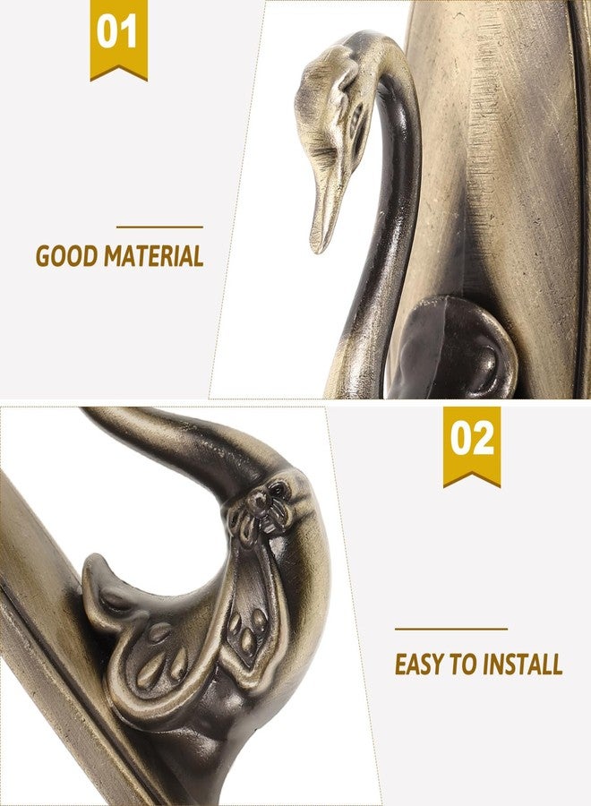 Sewroro 2pcs Swan Curtain Hooks, Swan Style Curtain Holdbacks Tieback Hooks Vintage Swans Curtains Holders (Bronze) - Image 4