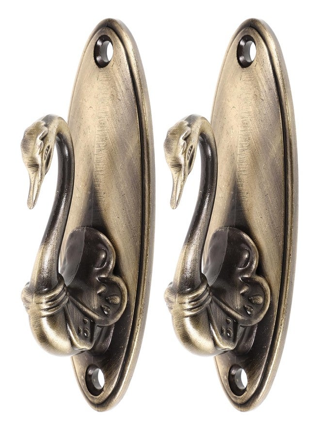 Sewroro 2pcs Swan Curtain Hooks, Swan Style Curtain Holdbacks Tieback Hooks Vintage Swans Curtains Holders (Bronze) - Image 1