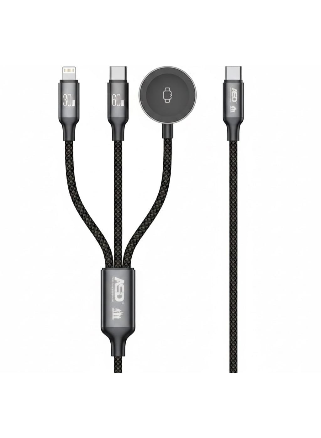 إيه إس دي ASD Hypercharge Trio 3-in-1 Charging Cable asd-57 typec 60W