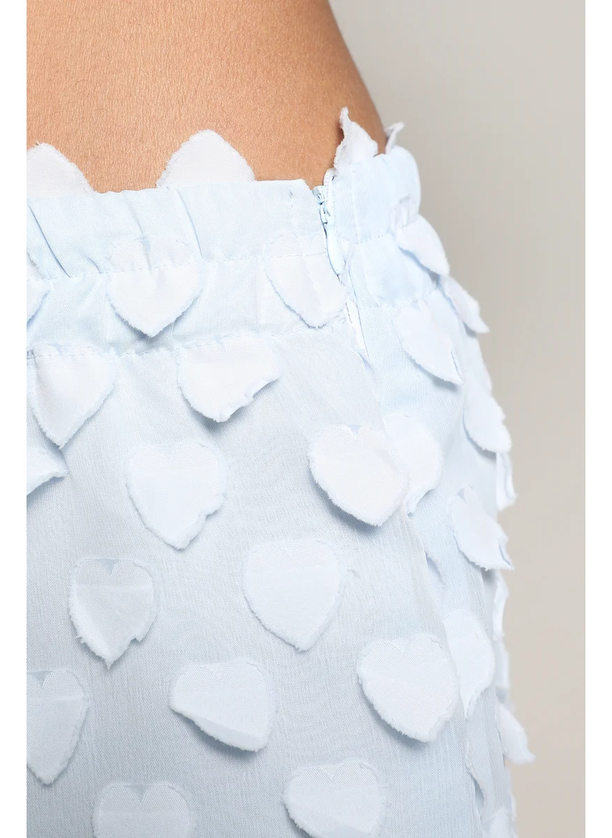 PINACOLADA Women's Baby Blue Sheer Applique Co-Ord Set With Slit