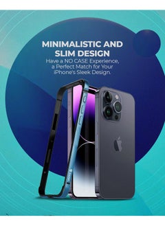 Raegr RAEGR iPhone 15 Pro Case | Anodized Aluminum Bumper | Supports Mag-Safe Wireless Charging | Edge Armor Protective Minimal Case Designed for iPhone 15 Pro (6.1-Inch) (2023) - Blue RG10512  - Image 3