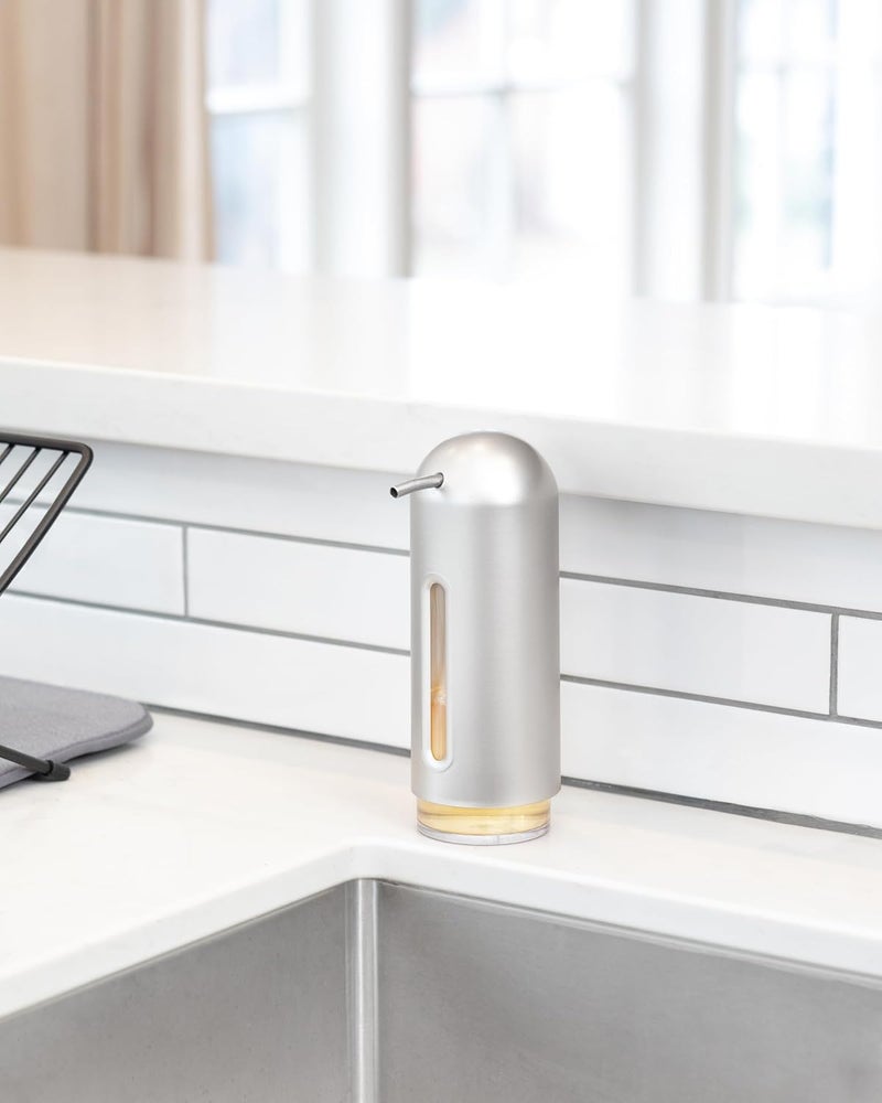 Umbra Penguin Pump Kitchen Soap Dispenser - Nickel, 12 oz Capacity, Versatile for Hand Sanitizer - Image 2