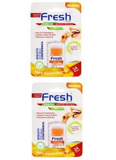 Two Pieces Of Orange Mouth Freshener Strips 2x24 Strips