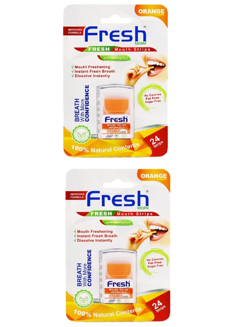 Fresh More - Two Pieces Of Orange Mouth Freshener Strips 2x24 Strips - Image 1