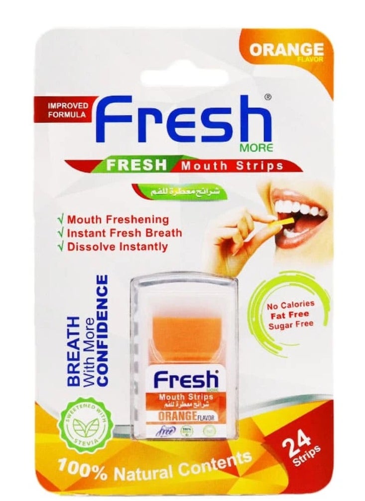 Fresh More - Two Pieces Of Orange Mouth Freshener Strips 2x24 Strips - Image 1