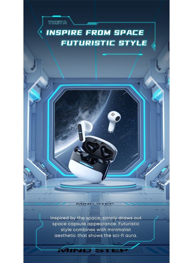 لانجسدام سماعات بتقنية البلوتوث – إلغاء الضوضاء ENC، صوت استريو مزدوج، وضع الألعاب بزمن استجابة منخفض، إضاءة RGB رائعة، تصميم مريح داخل الأذن، وحدة 13 ملم، بلوتوث 5.3، بطارية تدوم حتى 21 ساعة، متوافقة مع أندرويد و iOS - Image 3