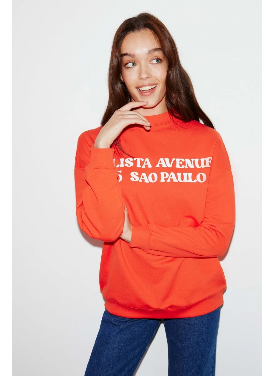 جريميلانج Freya Oversize Orange Sweatshirt