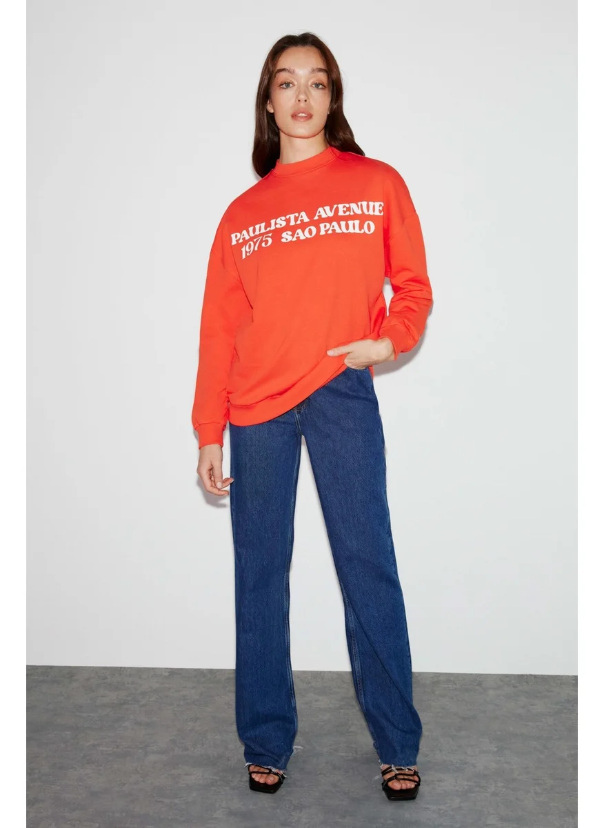 جريميلانج Freya Oversize Orange Sweatshirt