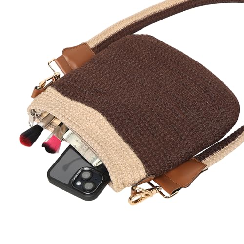ENSAC Women's Premium Cotton/Full Sling Shoulder Bag | Ladies Purse Handbag | Special & Luxury Gift (SLING-CLUCTH-CAPSULE) (Brown-Beige) - Image 5