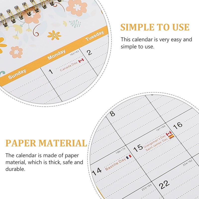 Tearable 2025 Floral Wall Calendar Small Hanging Monthly Planner for Office Home - Image 4