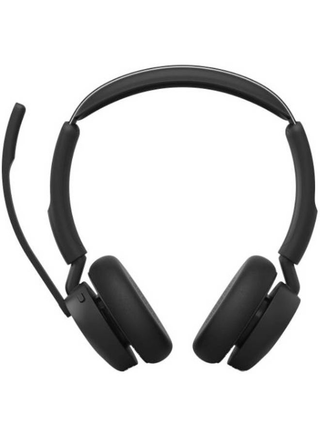 Jabra Evolve3 45 UC Wireless Stereo Headset, Bluetooth 5.3, Active Noise Cancellation (ANC), 3-Mic ClearVoice Noise Reduction, Link 390 USB-C Adapter, Dual-Device Connectivity, 30m Wireless Range, 21H Talk Time, 36H Music, Busylight, Flip-to-Mute Mic, Black | 34599-989-899 Black - Image 2