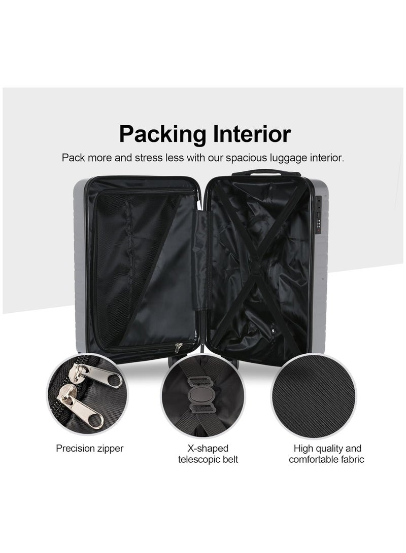 Favarey Basics 3-Piece Luggage Sets (20", 24", 28"), Expandable Luggage Sets Clearance, Suitcases with Spinner Wheels, Hard Shell Luggage Carry on Luggage Set with TSA Lock (SILVER) - Image 5