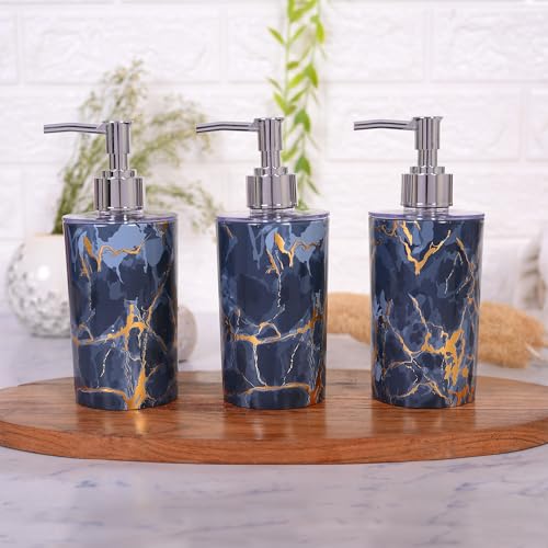 Shenron Refillable Liquid Soap Dispenser, Unbreakable Plastic Dispenser for Sanitizer, Lotion, Shampoo & Handwash Bottle for Kitchen, Bathroom, Shower, Wash Basin, Sink - 250ML (Grey, Pack of 3) - Image 1